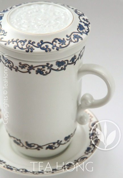 Art Nouveau Pearl Glaze Infuser Mug