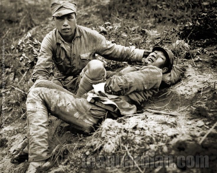 Wounded Soldier waiting for help, Burma Campaign
