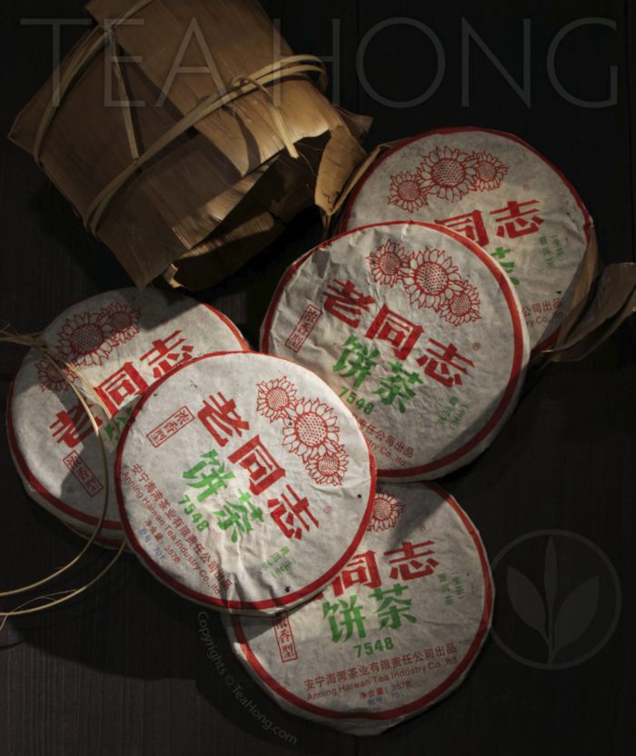 Tea Hong: Lao Tong Zhi 7548 2007, bamboo sleeve opens